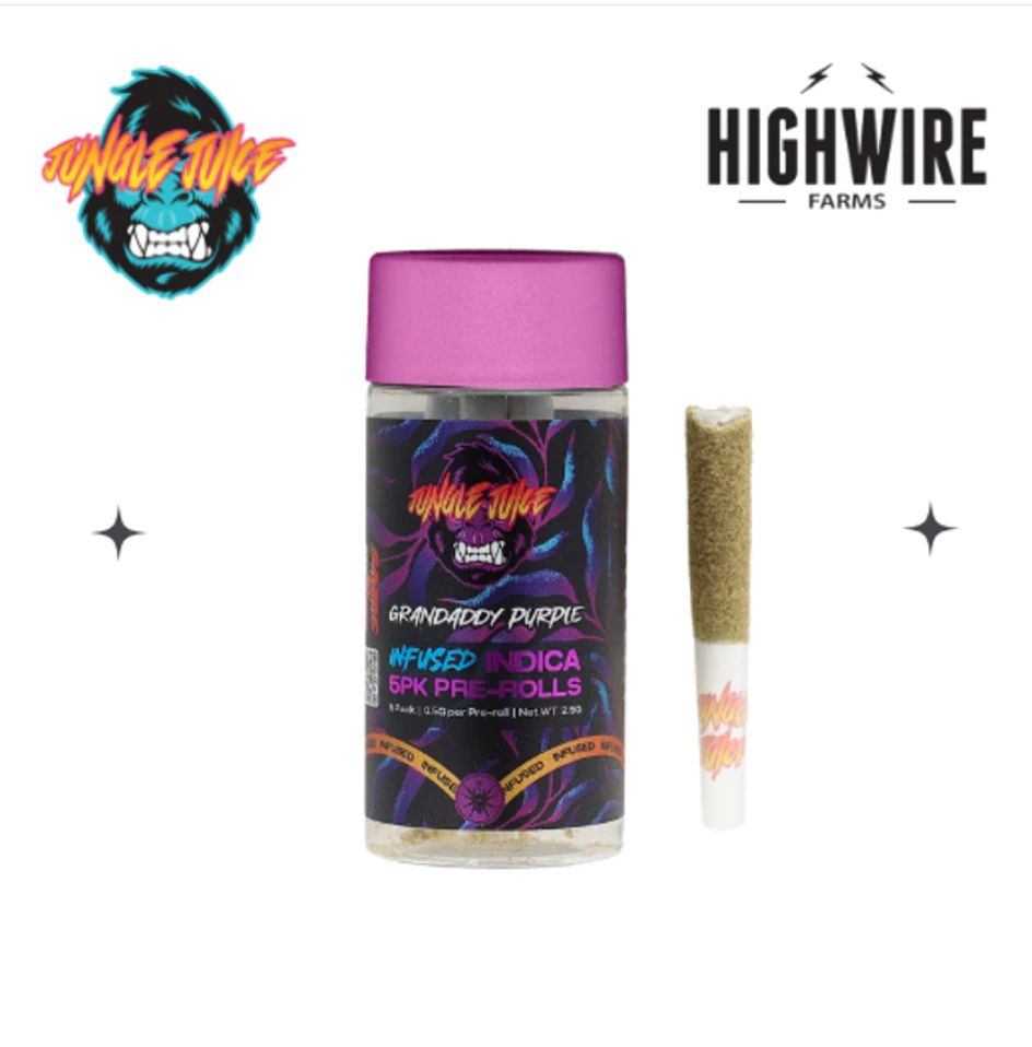 Jungle Juice - Jungle Juice Infused Preroll 5pk Grandaddy Purple 3.5g Main Image