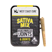 Sativa Mix - Top Shelf Flower Joint - .35g 6 Pack - West Coast Cure