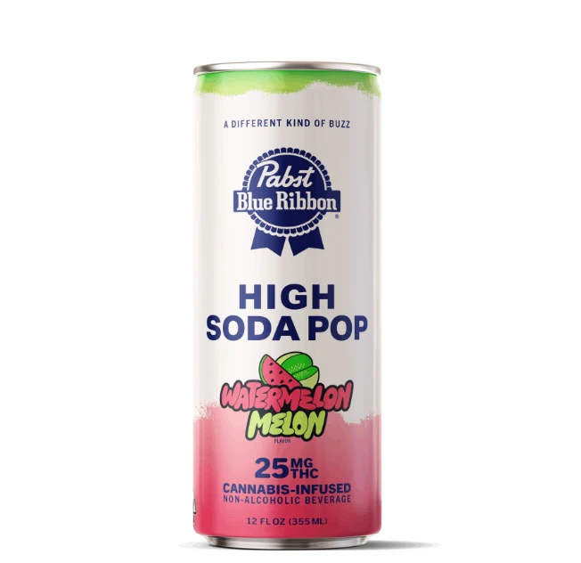 Pabst Labs - Pabst BR Watermelon Melon 25mg Infused High Soda Single Can Main Image