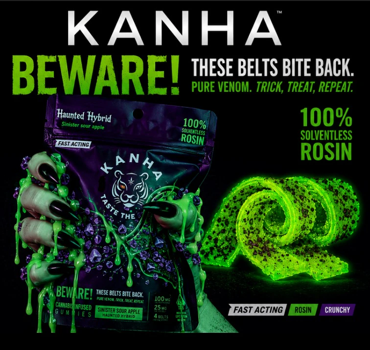KANHA - Kanha Sinister Sour Apple Crunch Solventless Live Rosin Belt Haunted Hybrid Main Image