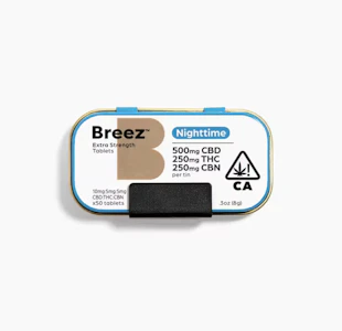 Breez - Nighttime | 500mg CBD, 250mg THC, 250mg CBN Tin | Breez