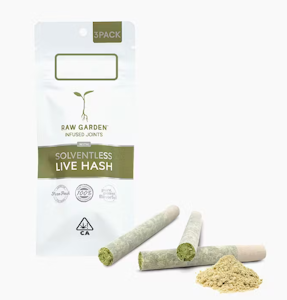 RAW GARDEN - [Raw Garden] Live Hash Infused Preroll 3 Pack - 1.75g - After Party (H)