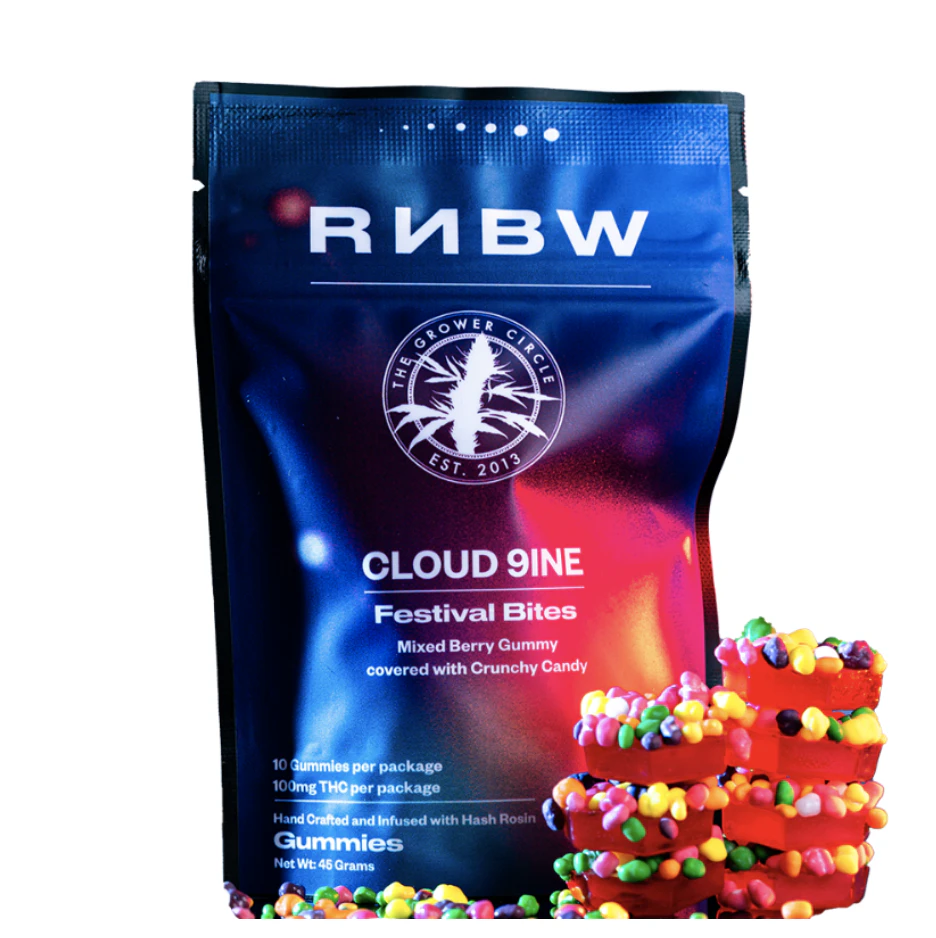 RNBW - Cloud 9INE | 100mg Hash Rosin Gummies | RNBW Main Image