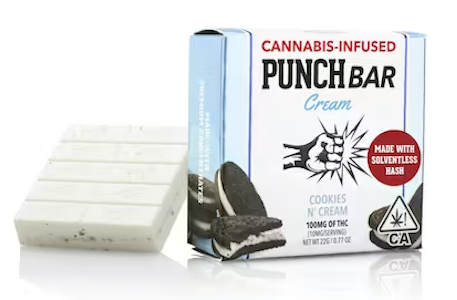 Punch - [Punch] Solventless Hash Chocolate Bar - 100mg - Cookies N' Cream (H)