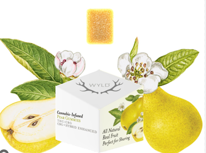 WYLD - WYLD PEAR 1:1 THC/CBG 100MG GUMMY