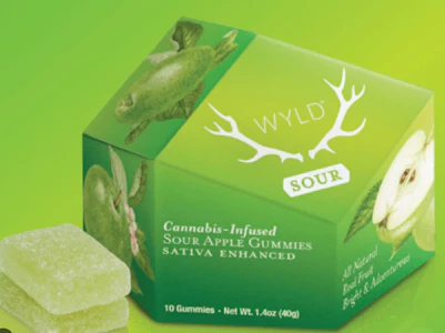 WYLD - WYLD SOUR APPLE100MG THC GUMMY SATIVA