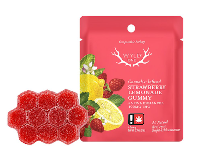 WYLD - WYLD ONE- STRAWBERRY LEMONADE 100MG SATIVA GUMMY