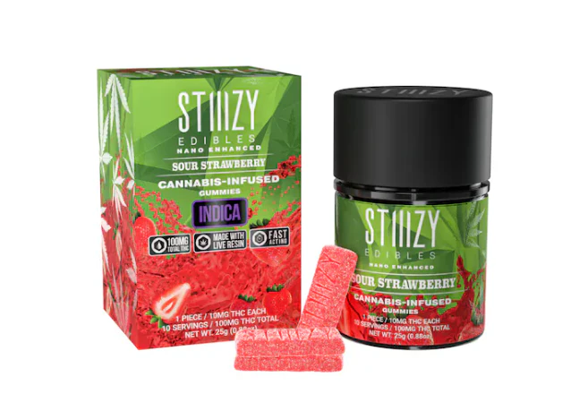 Flav - Stiiizy - Sour Strawberry - 100mg Nano Gummies Main Image
