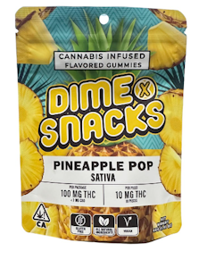 Dime Snacks - Pineapple Pop - 100mg Gummies
