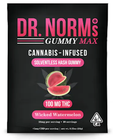 DR. Norm's - Wicked Watermelon - 100mg Solventless Hash Gummy**