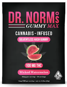 DR. Norm's - Wicked Watermelon - 100mg Solventless Hash Gummy