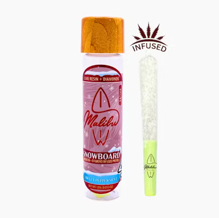 Malibu Gold - Malibu - Sweet Peppermint - 1g Snowboard Infused Pre-Roll Main Image