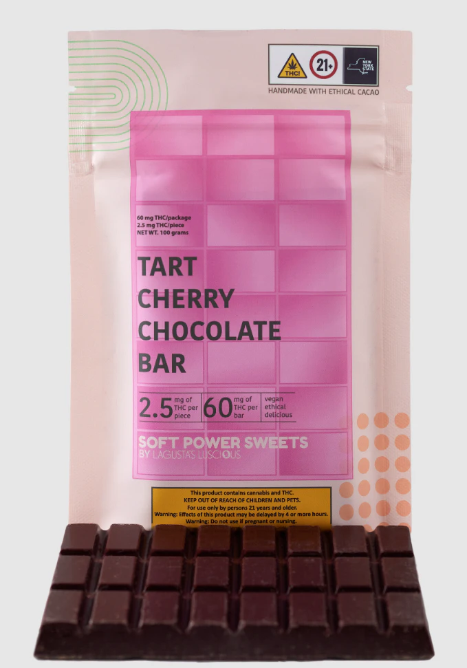 Soft Power Sweets - Soft Power Sweets | Edible | Tart Cherry Chocolate Bar | 24-pieces | 60mg Main Image