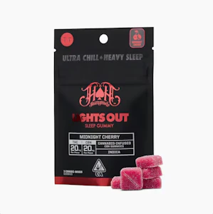 HEAVY HITTERS - Heavy Hitters - Lights Out Midnight Cherry - 100mg THC 100mg CBN Gummies - 5pk