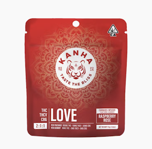 KANHA - Raspberry Rose (Love) - 2:1:1 THC/THCv/CBG - Gummies - 10pc 100mg