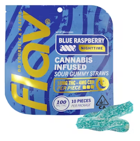Flav - Blue Raspberry - Sour Gummy Straws 100mg