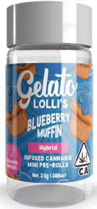 GELATO - Gelato - Lollis - Blueberry Muffin - Infused Preroll Packs - 5pk - 3g