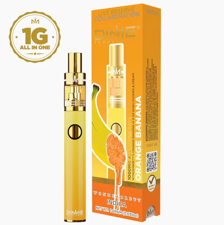Dime Industries - Dime - Orange Banana - Wonderbrett Collaboration - 1g All-In-One Vape Main Image