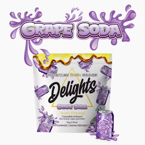 Delights - Grape Soda - 100mg Rosin Infused Gummies
