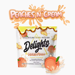 Delights - Peaches N' Cream - 100mg Rosin Infused Gummies