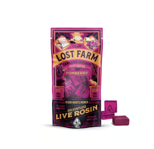 LOST FARM -  Pomberry x Kush Mints Punch - Live Rosin - Chews - 10ct - 100mg