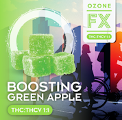 [MED] Ozone FX | Green Apple Boosting 1:1 THCV:THC | 100mg/10pk Soft Chews