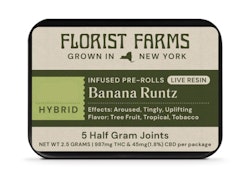 Florist Farms- Live Resin infused Preroll-Banana Runtz- 5 pack .5g each-Hybrid