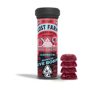 LOST FARM - Lost Farm - Dark Cherry Illuminati OG - 100mg Solventless Live Rosin Gummies - 10pk