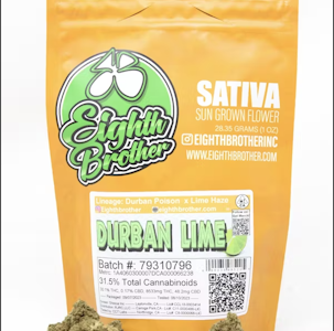 Eighth Brother - Durban Lime (S) | 28g Bag Sun Grown | Eighth Brother