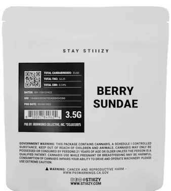 STIIIZY - [STIIIZY] White Label Flower - 3.5g - Berry Sundae (H) Main Image