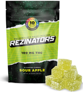Rezinator - Rezinators Hash Gummies - Sour Apple - 100mg - Edible