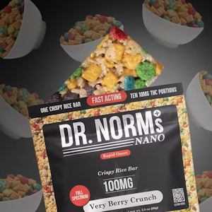 DR. NORM'S - Dr. Norm's 100mg NANO Very Berry Crunch Crispy Rice Bar