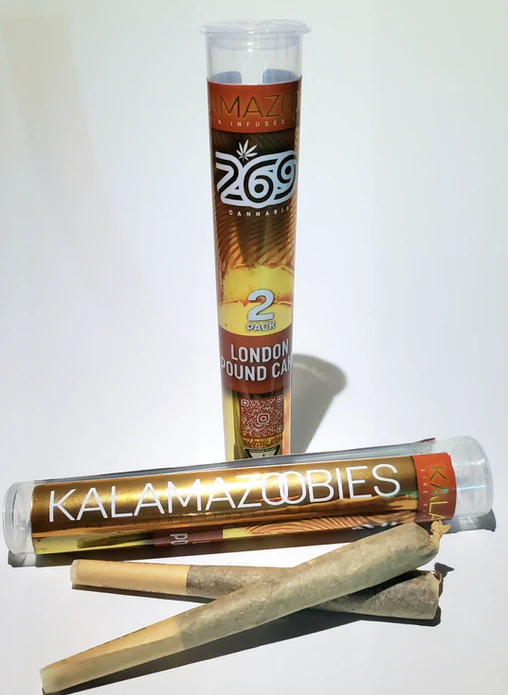Kalamazoobies - London Pound Cake 2pk Live Resin Infused Prerolls (2g total/1g each) - 269 CANNABIS Main Image