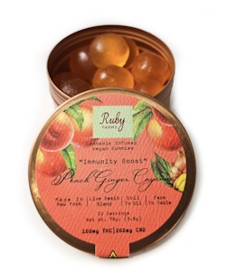 RUBY FARMS - Peach Ginger Cayenne - 100mg Gummies