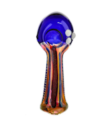 5" Blue Head Fumed Body Dichro Spoon Pipe