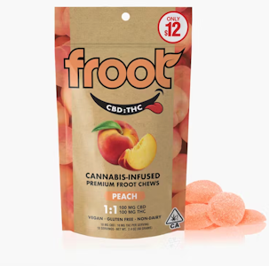 FROOT - Froot 10PK 1:1 CBD Peach Gummies 100mg