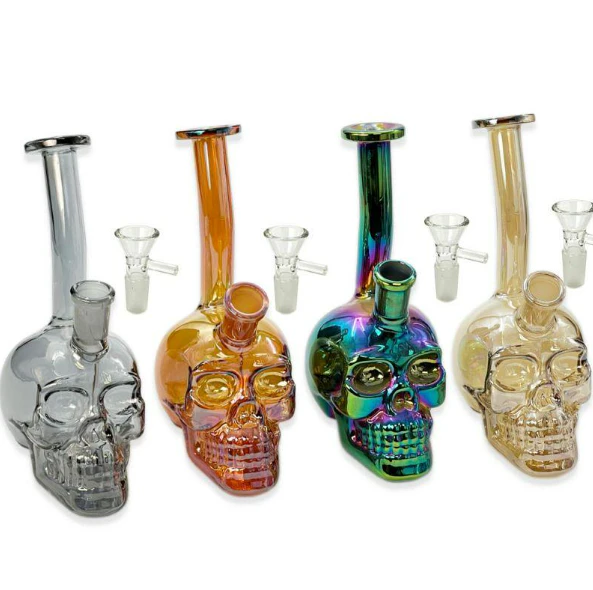 Accessories - 5.5" Electro Plated Mini Skull Water Pipe Main Image