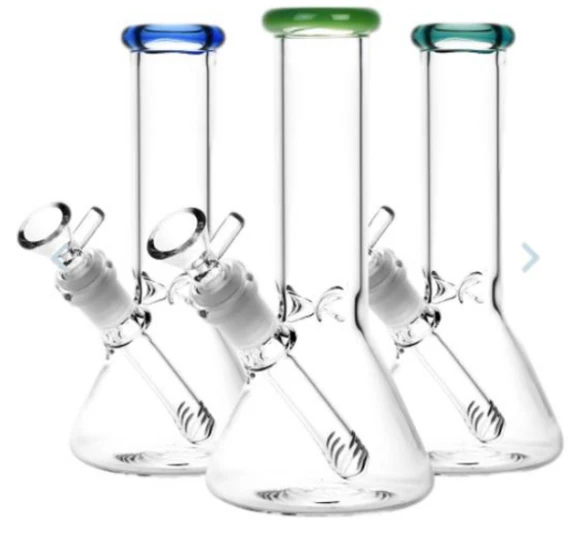 HIGH MOUNTAIN IMPORTS - 8" Colorful Rim Mini Beaker Water Pipe Main Image