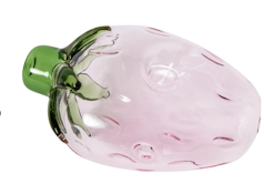 Edie Parker Glass Fruit Pipe in Jumbo Strawberry