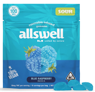ALLSWELL - Allswell - Sour Blue Raspberry  - Gummies - 10pk - 100mg