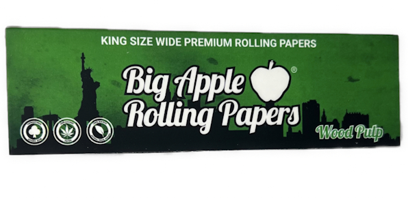 Big Apple Rolling Papers I Wood Pulp King Size Wide I Single