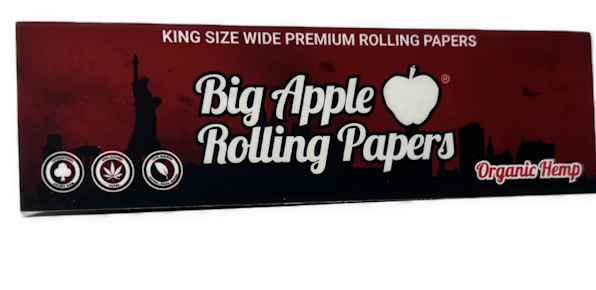 Big Apple Rolling Papers I  Organic Hemp King Size Wide I Single