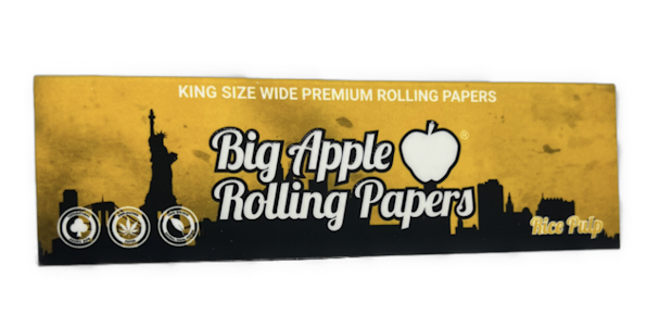 Big Apple Rolling Papers I Rice Pulp King Size Wide I Single