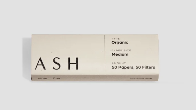 ASH I Accessory I White I Organic Medium Size Rolling Paper + Filters