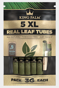 King Palm l Accessory l XL Size Natural Pre-Rolled Leaf Tube l 5 Pack