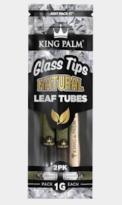 King Palm I Accessory I Cones with Glass Tips Natural I Mini Size l 1g l 2 Pack