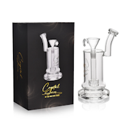 High Point Glass - Crystal Series 10.5" Low Profile Downstem Matrix Cylinder Water Pipe Box Set - with 14M Bowl