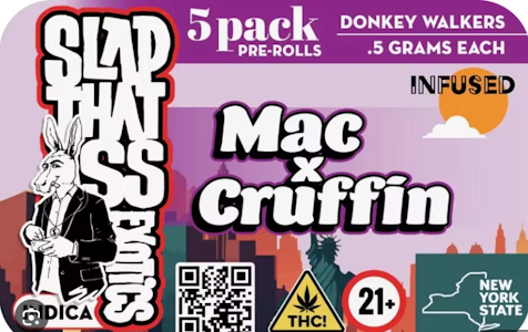 Slap That Ass - Slap That Ass |  Infused Preroll | Mac x Cruffin | 5-pack | 0.5g