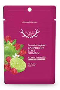 WYLD - Wyld One Raspberry Lime Gummy 100mg THC 100 CBD
