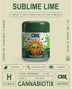 Cannabiotix - CBX - Sublime Lime - 3.5g Flower